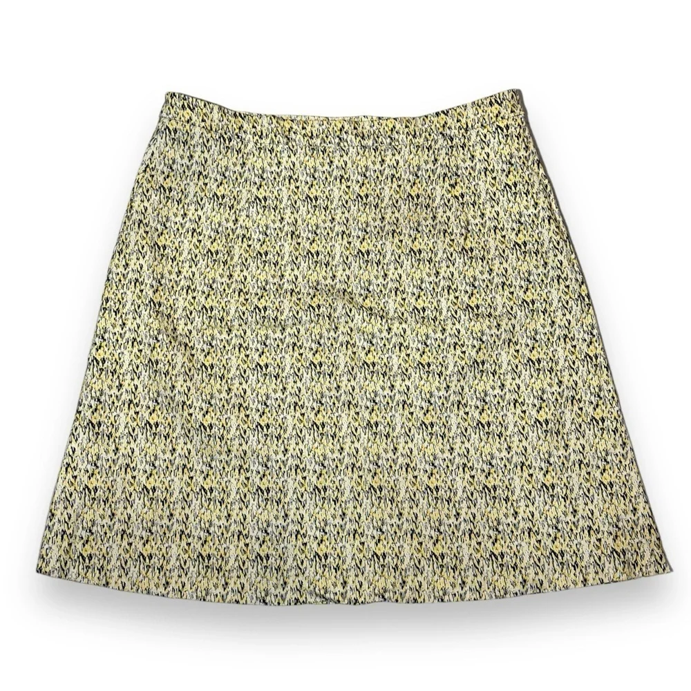 Margaret M Women’s Deandra A-Line Slimming Skirt Yellow Grey Size Large - Picture 4 of 4